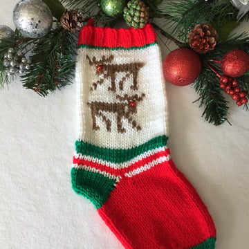Wandering Reindeer and Holly Berry Christmas Stockings