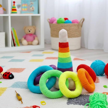 Stacking Rings Rainbow Pig
