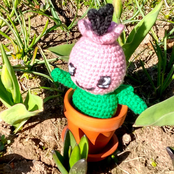 Tulpanin - A blooming crochet friend with leafy arms and a heart full of spring