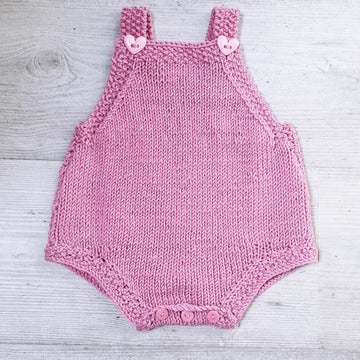 Saskia Romper with moss stitch edge 0-2 yrs