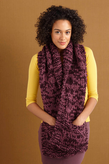 Pocketed October Scarf in Lion Brand Wool-Ease Thick & Quick - 80906B