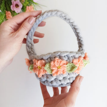 Crochet basket pattern, Easter basket easy crochet pattern