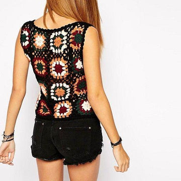 Crochet Patchwork Tank TOP Cover Up.
