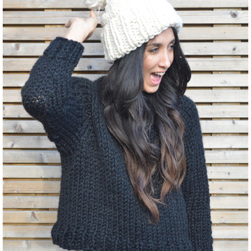 Tinsel Pompom Beanie