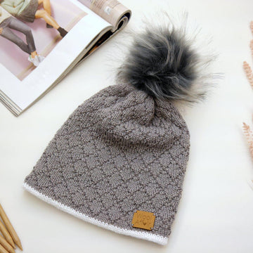 Strickanleitung - Wende-Mütze mit Farbverlauf & Rautenmuster – No.154