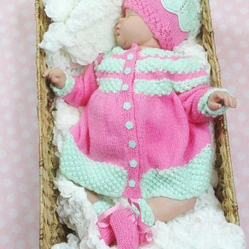 Bobble Yoke Matinee Baby Knitting Pattern #157