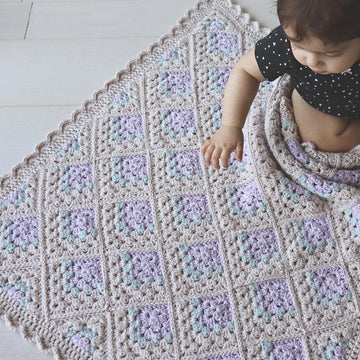 Mitered Granny Square Baby Blanket