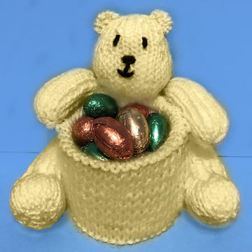 Cute Teddy Tin Pot 13 cms tall
