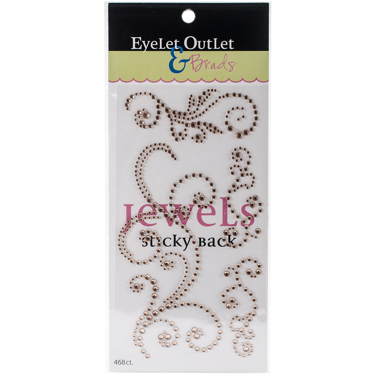 Eyelet Outlet Adhesive Jewel Swirls 468/Pkg - Champagne
