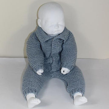 Baby Aran Simple Garter Stitch  Collar Onesie