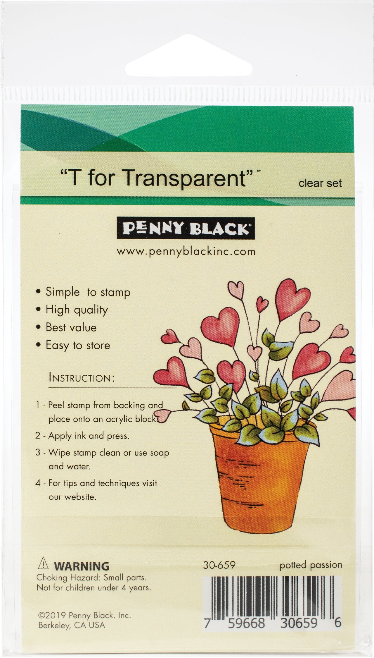 Penny Black Clear Stamps - Potted Passion 3"X4"
