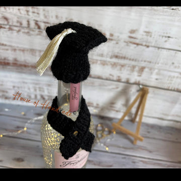 Graduation Chocolate Orange Cover and Bottle Topper Set Knitting Pattern