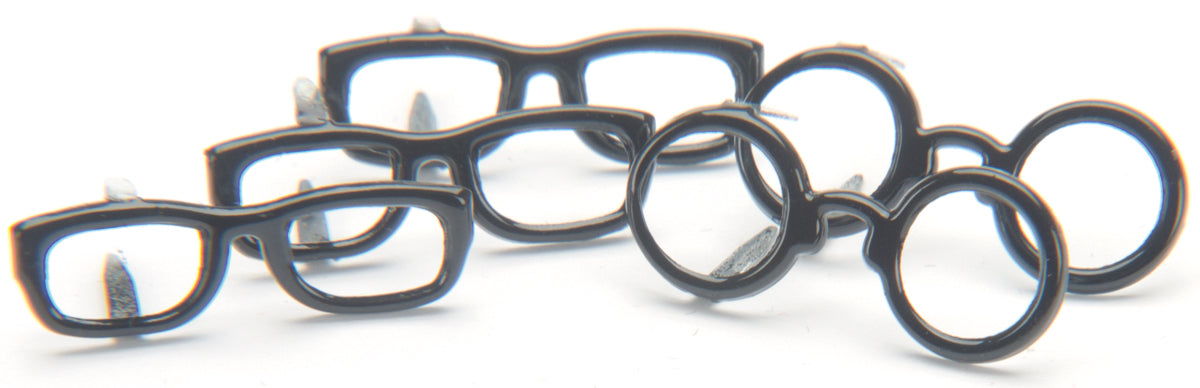 Eyelet Outlet Shape Brads 12/Pkg - Black Glasses