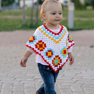 Tiny Dancer baby girl crochet poncho wrap