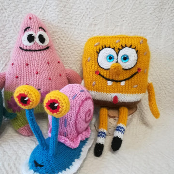 Toy Knitting Patterns Set of 4 SpongeBob Collection