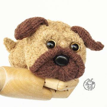 Mini Pug  knitted flat