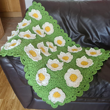 White Waterlily Baby Blanket Afghan