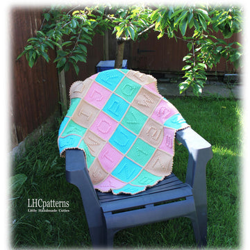 Alphabet + Numbers Baby Toddler Blanket Playmat Crochet Pattern