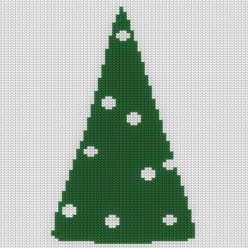 Christmas Tree Motif Intarsia Chart for Knitting