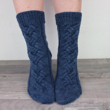 Avocado Cocktail Socks - Cable Knit Sock - German and English