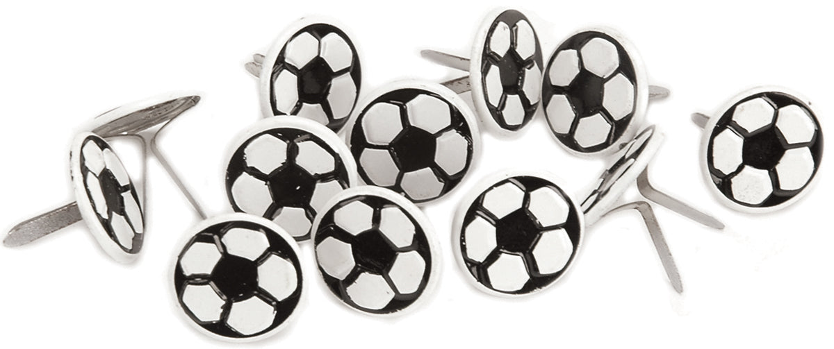 Eyelet Outlet Shape Brads 12/Pkg - Soccer Balls