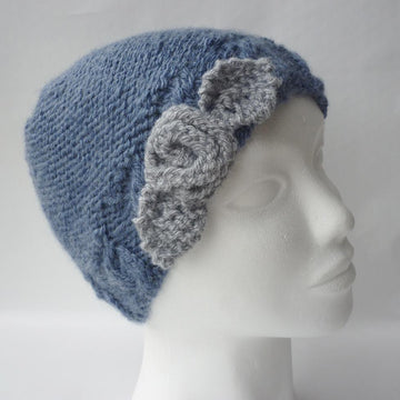 Sophia Cabled Hat with Flower