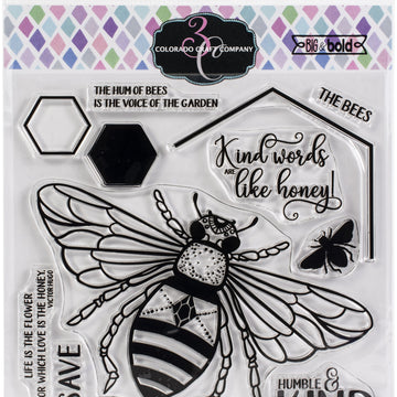 Colorado Craft Company Clear Stamps 6"X6" - Honey Bee-Big & Bold