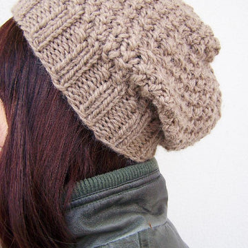 Simple slouchy textured hat