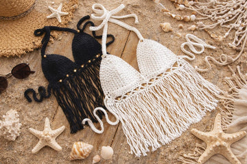 Crochet Boho Tassel Bikini Top
