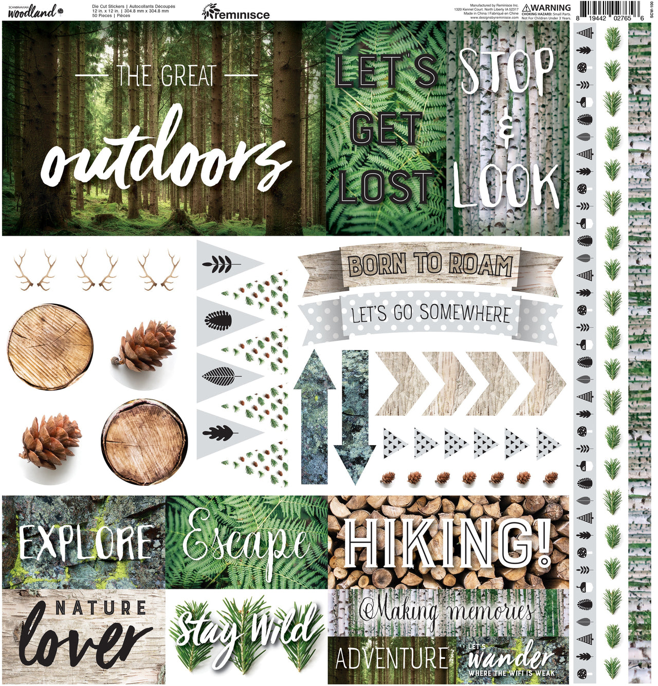 Reminisce Elements Cardstock Stickers 12"X12" - Scandinavian Woodland