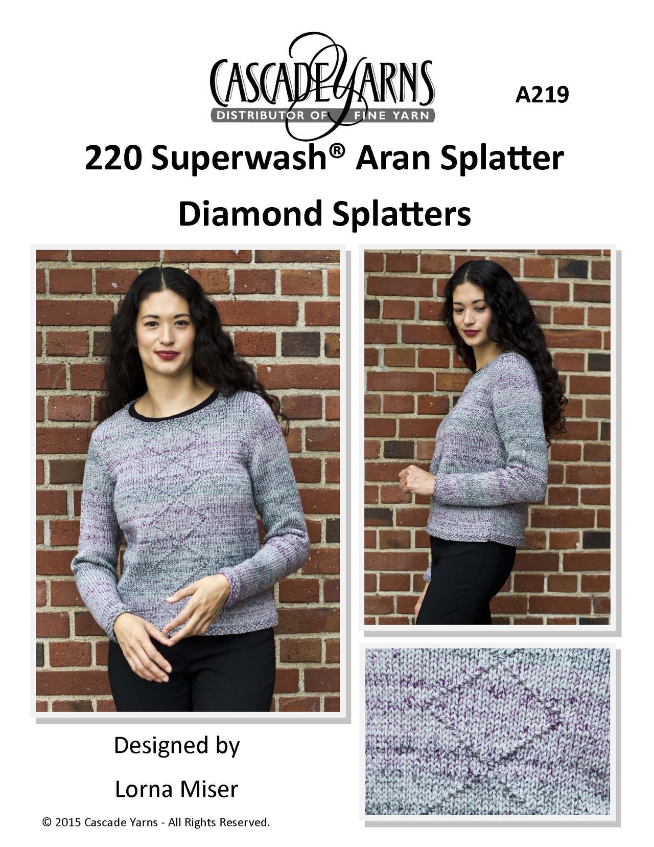Splatter Diamond Splatters in Cascade Yarns 220 Superwash® Aran - A219 - Downloadable PDF