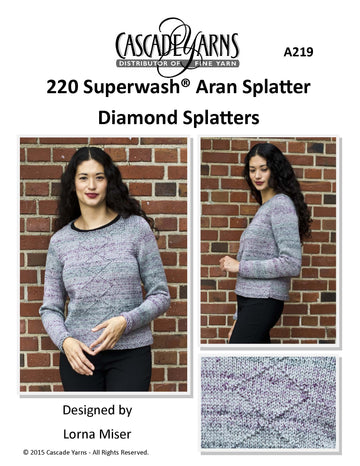 Splatter Diamond Splatters in Cascade Yarns 220 Superwash® Aran - A219 - Downloadable PDF