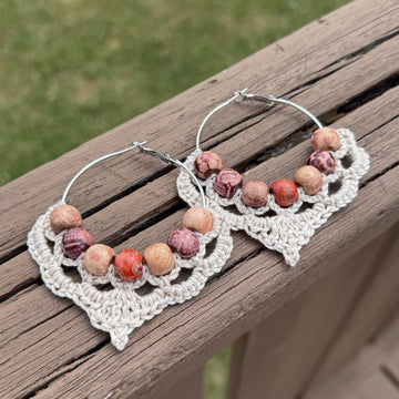 141 Hoop Beaded Crochet Earrings