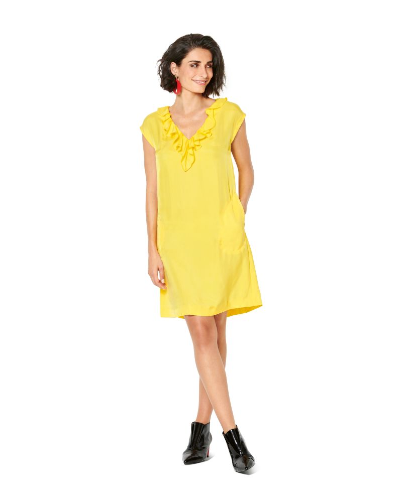 Burda Style Misses' Dress – Sleeveless – V-Neck with Flounce, Casual Cut B6221 - Paper Pattern, Size 8-18