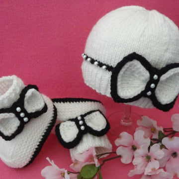 Baby Girl Baby Booties and Baby Hat Pattern English