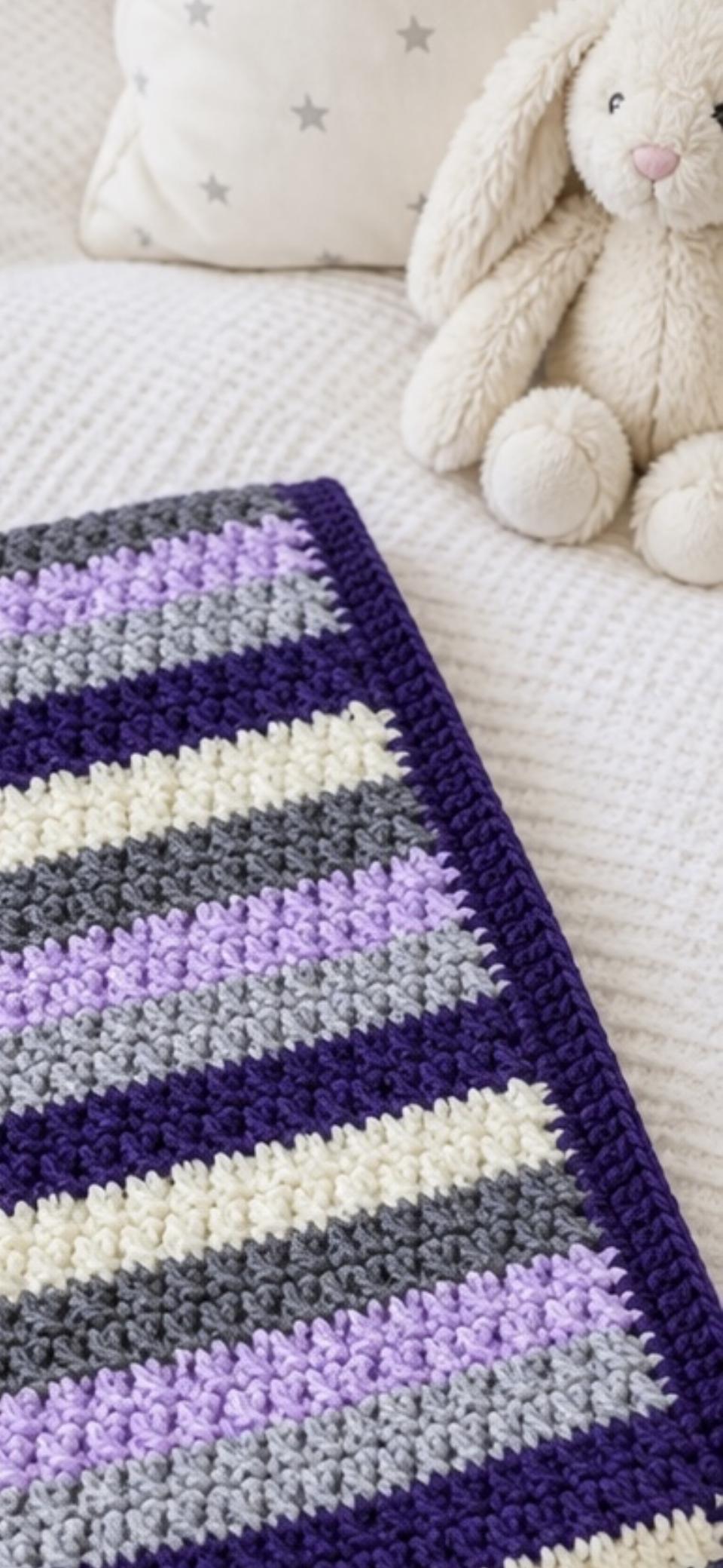 Alpine Stitch Crochet Blanket