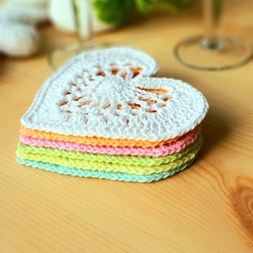 Lacey heart coasters