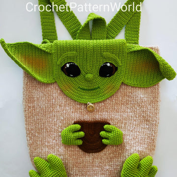 Backpack amigurumi pattern, Alien backpack crochet pattern, Baby Alien crochet pattern, The Baby Child backpack (English, Deutsch, Français)