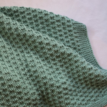 Seafoam Textured Baby Hat Blanket.