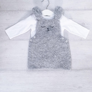 Knitted Bunny pinafore 0-2 yrs