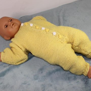 Newborn Baby Garter Stitch Onesie