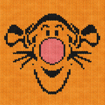 Tigger Face Knitting Chart