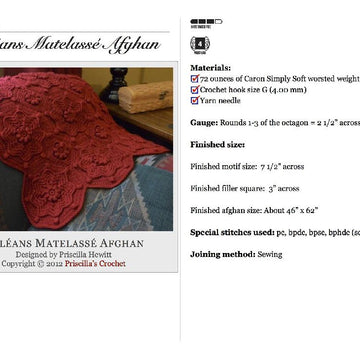 Orleans Matelassé Afghan