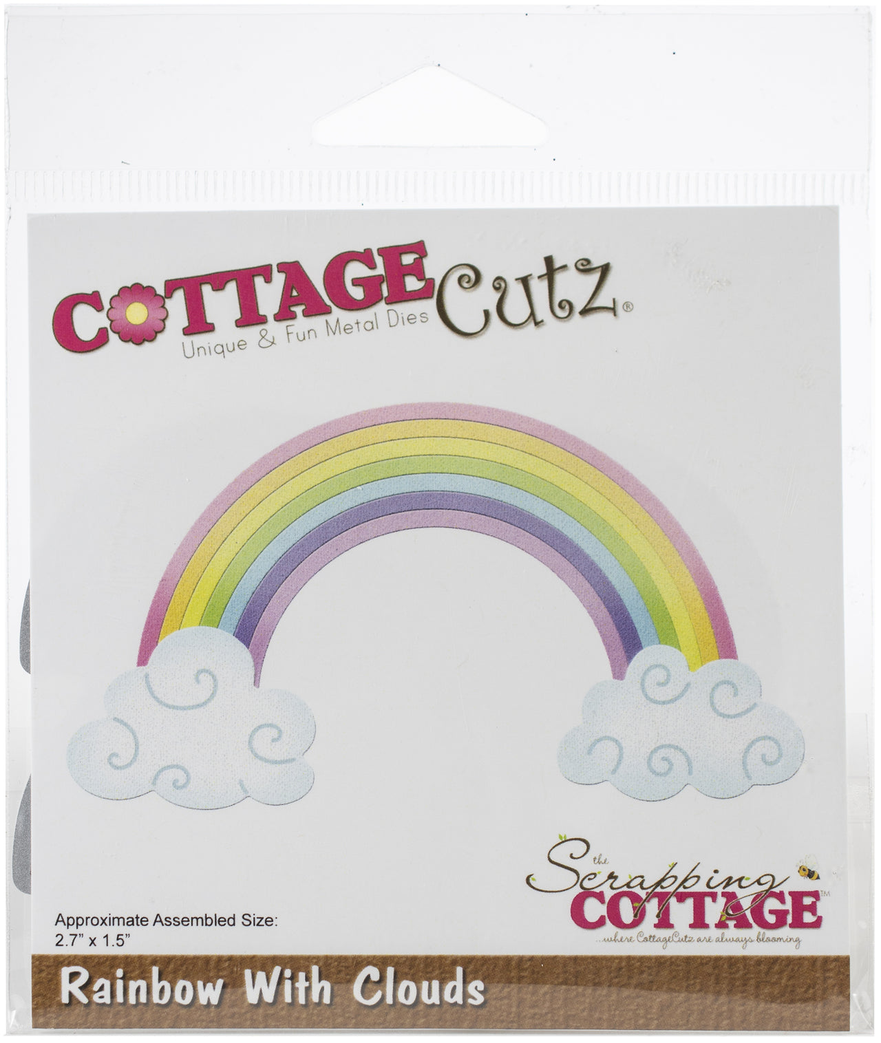 CottageCutz Dies - Rainbow With Clouds 2.7"X1.5"