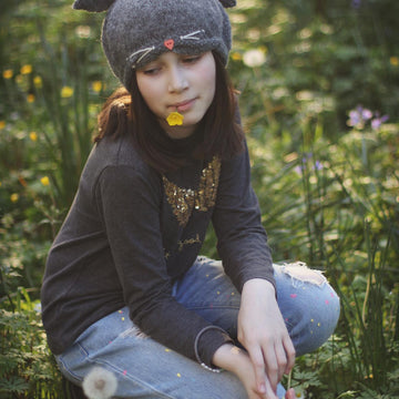 Gray Rabbit Beret