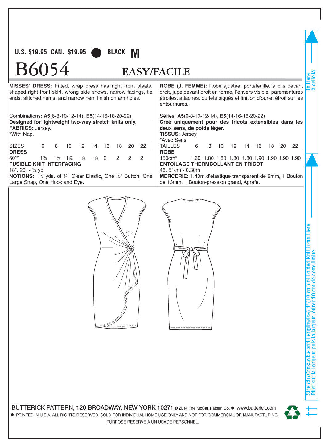 Butterick Misses' Dress B6054 - Sewing Pattern