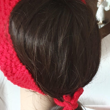 Aran Head Band with i-cord ties