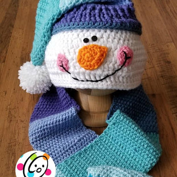 Snappy Hooded Snowman Scarf With Mittens