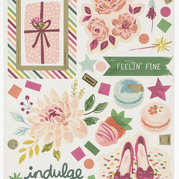 American Crafts And Many More Cardstock Stickers 6"X12" 119/Pkg - W/Champagne Foil Accents