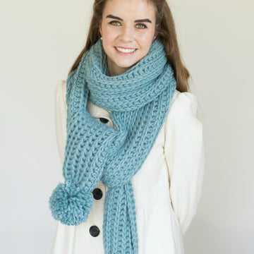Himalayan Mist Chunky Ribbed Scarf